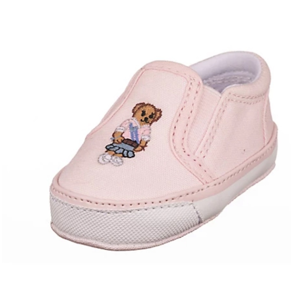Ralph Lauren Layette Bal Harbor Bear Slip On Crib Shoes
